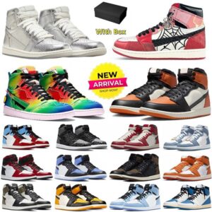 Basketball Shoes 1 1s With Box High New Designer Sneakers Satin Bred Patent Varsity Red Royal Lost Found University Blue Reimagined Fragment Fashion Sport Trainers