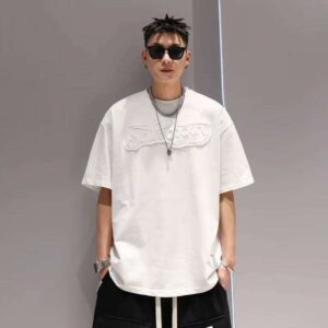 Clothing Manufacturer Printed 3D Embossed Design 100% Cotton Heavyweight Short Sleeve 240g Men's Summer T-Shirt