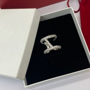 Luxury Classic Diamond Ring Brand Designer Rings Crystal 18K Gold Open Ring for Women Jewelry Party Engagment Wedding Gift No Box