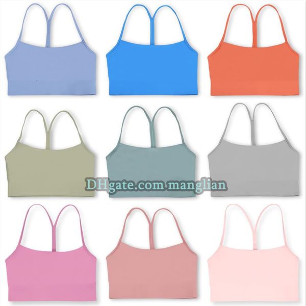 Women Tank Top Built-in Bra Cami Top Bra Y-shaped design Yoga Cami Sports Cami Quick-Dry Camisole with Elastic Fitness Gym Workouts Spaghetti Strap Top