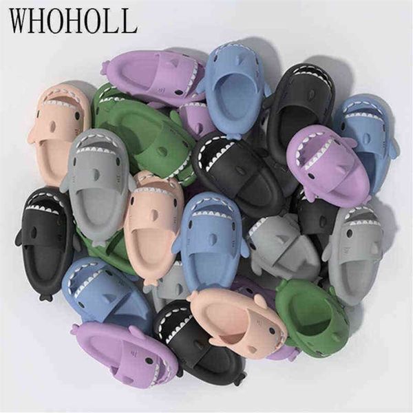 Slippers 2022 Summer Man Women Shark Couples Thick Bottomed Home Bathing Slipper Indoor Household Kids Slides Flip Flops 220329
