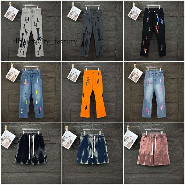 Chrome Jeans 25 Jeans New Men's Jeans Designer Make Old Washed Straight Trousers Letter Prints Long Style High Quality Luxury Jeans Motorcycle Cross Straight 874