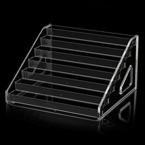Transparent acrylic ladder storage box with multiple layers for ultra clear display