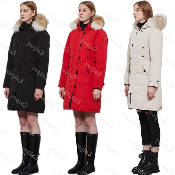 Womens Down Jacket Oversized Puffer Coat Designer Parka Luxury High Quality Natural Wolf Fur Trim Waterproof Windproof High Loft Duck Down Outdoor Snow Wear