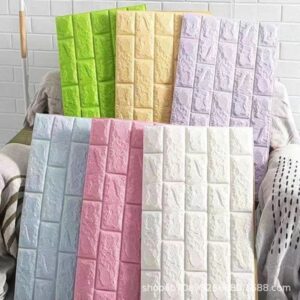 3D Wall Sticker Foam Brick Pattern Self-adhesive Bedroom Decoration Background Waterproof And Moisture-proof Wallpaper Thickness 3/4MM