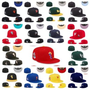 Hot Fitted hats sizes Fit hat Baseball football Snapbacks Designer Flat hat Active Adjustable Embroidery Cotton Mesh Caps All Team Logo Outdoor Sports cap sizes 7-8