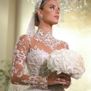 Elegant Sweetheart Wedding Dress Off the Shoulder Lace Appliques Backless Tulle Bridal Gown Button Vestidos De Novia 01