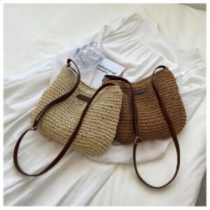 Ladies Fashion Summer Straw Crossbody Bag Women Beach Holiday Shopping Woven Shoulder Handbag Messenger Purses For Bags 240823