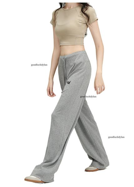 alocardio 5A Quality Sweatpants Casual Long Pants Outdoors Comfort Knit Gray Casual Wide Leg Jogger Pants Black/Grey