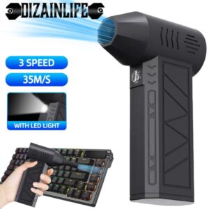 Brushless Mini Electric Air Duster 3 Gear Turbo Violent Blower Rechargeable with Light Car Cleaning