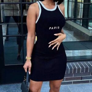 Casual Dresses Plus Size Designer Dress Fashion Letter Print Slim Quick Dry Mini Skirt Womens Clothing