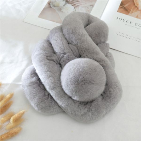Otter rabbit fur three tube ball cute scarf --833965