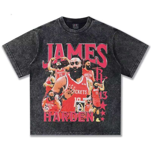 2025 New American Style Cross Hardened Direct Injection Printed Heavy Cotton Round Neck Unisex Short Sleeve T-Shirt