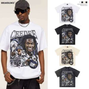 2025 Spring/Summer Trend Oversized Sidiram American Football Heavy Print Short Sleeve Direct Injection Casual Loose T-Shirt