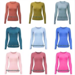 Women Yoga Long Sleeve T shirts Designer Yoga Wear Quick-Dry Lightweight Activewear Line Decoration Fitness Training Gym Workouts Comfortable Pilates sportswear