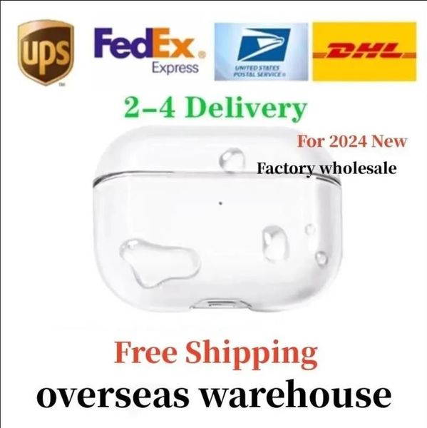 USA Stock for Apple AirPods 4 Headphones AirPods Pro 2 3rd Accessories Silicone Protective Air Pods2 Pro Cover Airpodspro Silicone Case TPU HEAD