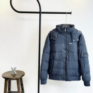 Men's Down & Parkas Designer Winter Letter pocket hood with detachable zipper