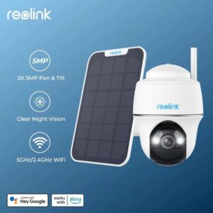 Reok 4K 8MP Wireless Pan Tilt Security 5MP Outdoor Solar/Battery Powered WiFi IP Camera P PT Surveillance Cameras 241226