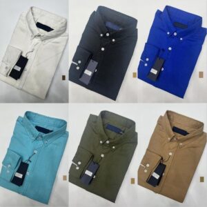 Men Designer Long Sleeve Shirt Small Horse Embroidery Plaid and Striped Pattern Soft Fabric Casual Wear Plus Size Fashion Everyday Outfit