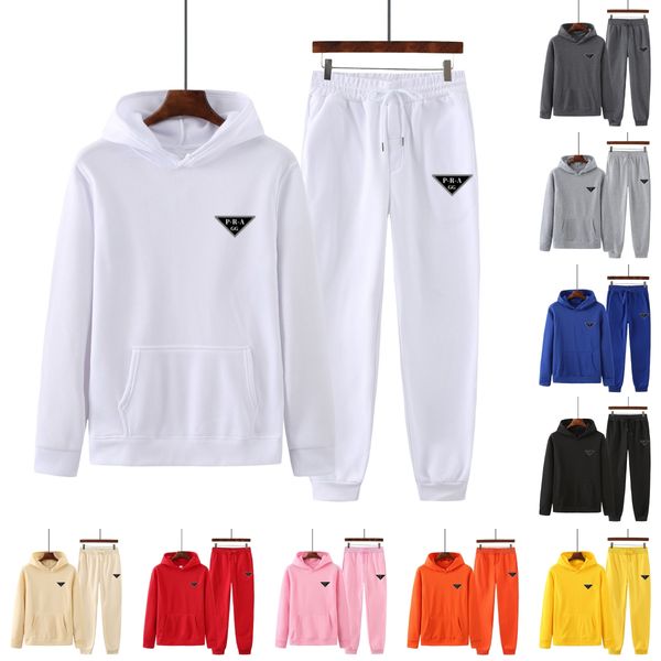 GG-P-R-A Designer Brands Men's and Women's Two Pieces Pants tracksuits Outfit High Neck Hoodies Sweatshirt Pants Tracksuit 2025 Streetwear Casual Suit 2 piece sets