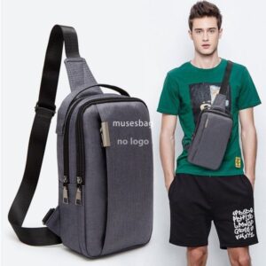 Cross-border men's chest bag canvas small backpack boys casual single shoulder crossbody bag multi-functional outdoor men's bag
