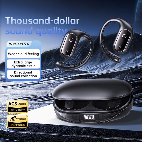 Hot selling AI intelligent translation with electric quantity display hanging ear OWS non in ear noise reduction wireless Bluetooth gaming headphones