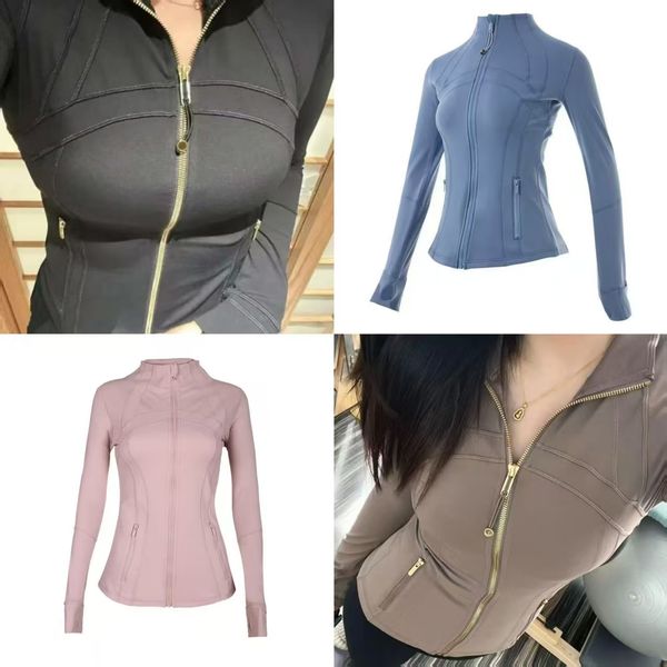 Women's jacket Yoga Black cream gold zipper exercise long sleeve exercise Fitness Gym plastic sportswear Sportshirt Jogging sportswear