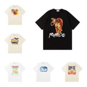 Rhude Luxury Brand Rhude Shirt Men T Shirts Designer Men Shirt Men Shorts Print White Black S M L XL Street Cotton Print Short Fashion Youth Mens Tshirts Tshirt Summer