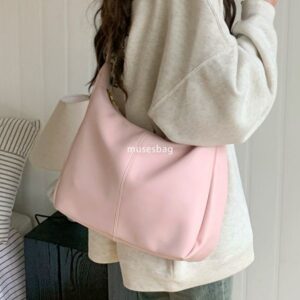 High end niche design large capacity, pink student class leisure commuting tote large bag new casual versatile one shoulder crossbody bag for women