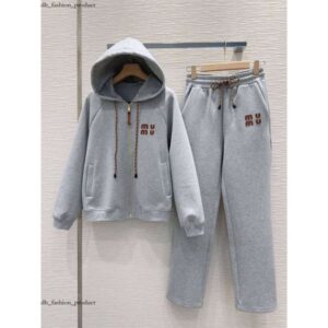 hoodie tracksuit designer women sportswear Designer fashion brand embroidery zipper coat outdoor leisure sports loose cotton hoodie pants two-piece set 20c