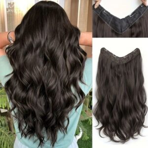 Romantic Natural-Wave Protein Fiber Womens Fake Hair Piece 24 Inch Long for Stylish Looks