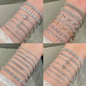 Luxury Designer Elegant Bracelet Chain Fashion Letter Flower Charm Bracelet Wedding 18K Gold Plated Jewelry