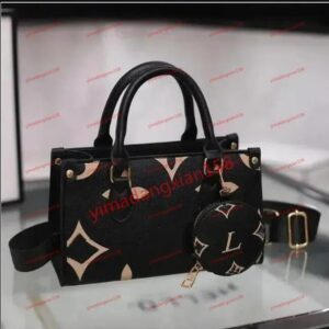 FASHION ON THE GO 2pcs WOMEN s designers bags genuine leather Handbags messenger crossbody shoulder bag Totes Wallet shoppingbag