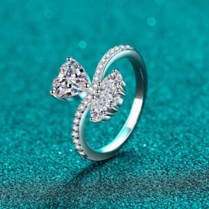 Elegant 925 Sterling Silver Moissanite Heart-Shaped Ring – Ideal Gift for Engagement, Anniversary, and Special Occasions