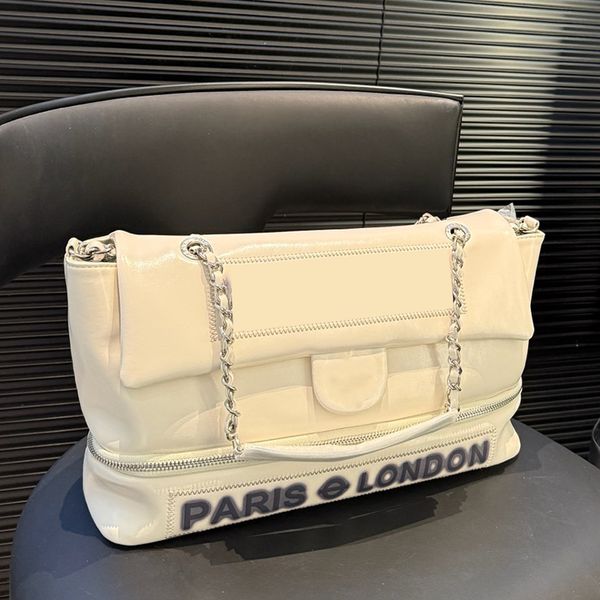 Airport Bag Designer Women Shoulder Bag Cowhide Classic Alphabet Print Silver Hardware Metal Twistlock Matelasse Chain Hand Crossbody Bags Makeup Bags Wallte 32cm