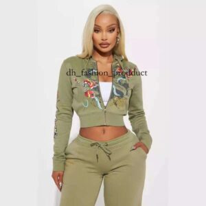 ed Womens Tracksuit Pattern Letter Print Fashion Sports Spring Summer Slim Short Zip Hooded Sweatshirt Casual Loose Sweatpants Two Piece Set Women 707