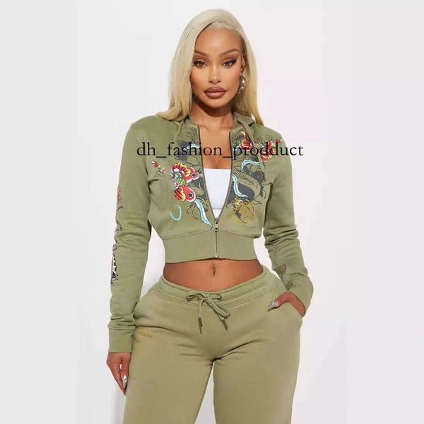 ed Womens Tracksuit Pattern Letter Print Fashion Sports Spring Summer Slim Short Zip Hooded Sweatshirt Casual Loose Sweatpants Two Piece Set Women 707