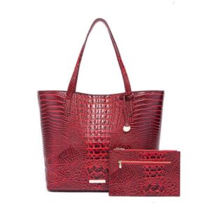 Best Hand Bags for Women Shoulder Purses Medium Top Handle Satchel Shoulder Bag with Zipper Handheld Crossbody Women's Bag Multi color Crocodile Pattern Brahman