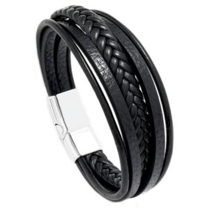 New Multi-layers Handmade Braided Leather Bracelet Bangle For Men Male Hand Jewelry For Birthday Gift