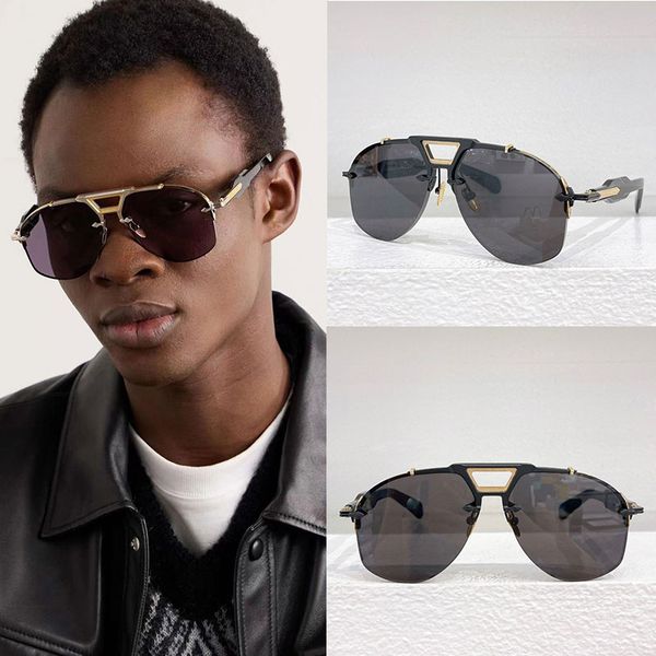 High end luxury Mens Mechanical Wind sunglasses ALTA Mens Designer Metal square glasses UV400 polarized lens deformed leg design top quality