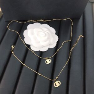 Classic Designer Charm Bracelets Necklace Pendant Set Brand Letter Bracelet Stainless Steel 18k Gold Plated Jewelry Gift with Box