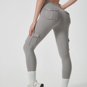 securely sewed waistband yoga pants with curlfree edges large capacity pockets