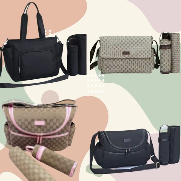 2025 Diaper bag Brand baby Bags Waterproof Mummy Diapers Bag infant Zipper Brown Plaid Print Sale Backpack Messenger Nappy Stackers Tote Inner Container Hobos