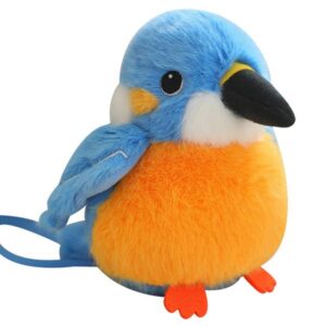 13cm Stuffed Animals Little Bird Doll Lying On The Shoulder With Magnetic Suction Plush Toy Crow Kingfisher Dove Parrot Tit Cute Keychain
