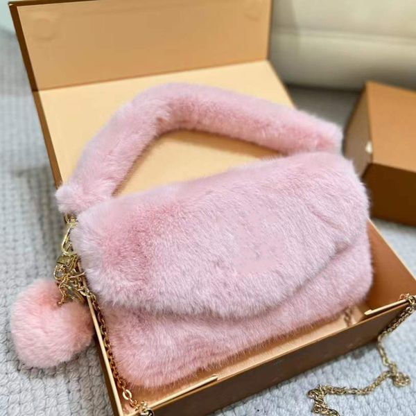 Plush handbag designer Chain bag women's original brand single shoulder bag Winter Festival platform bag 2022 new cross-body velvet 5A purse