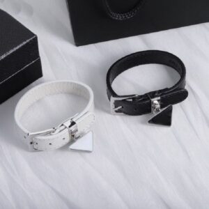 Luxury Men Women Designer Leather Bracelet Bangle Black White Simple Bracelets Cuff Jewelry Party Gift