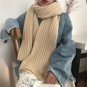 1-736 Double-sided solid color scarf autumn and winter warm neck scarf gift