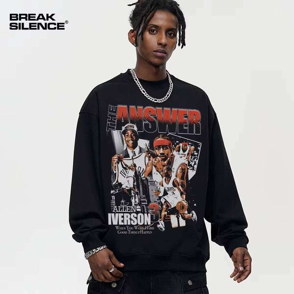 Iverson Direct Print Pullover Sweatshirt 100% Cotton 280g Heavy Brand Unisex Fashion