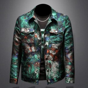 2025 Spring Vintage Jacquard Jacket Men Luxury Casual Business Social Jacket Social Streetwear Bomber Jacket Men Clothing M-4XL
