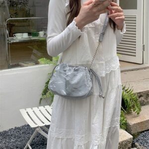 European and American retro niche design new fashionable pleated chain cloud bag niche commuting underarm bag summer versatile crossbody bag for women